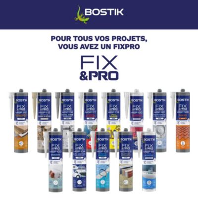 Mastic colle spécial polystyrène et moulures blanc Bostik Fix&pro MSP 121, cartouche de 290 ml