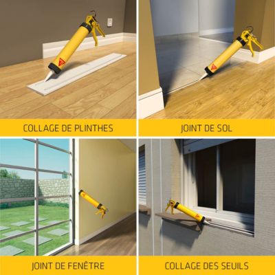 Mastic colle tout en un Sikaflex 11FC, Marron