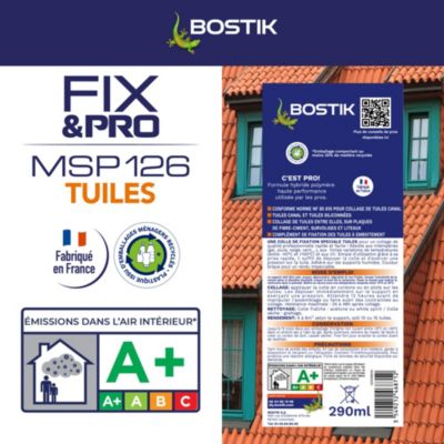 Mastic colle tuiles Bostik Fix&pro MSP 126 290 ml coloris brique