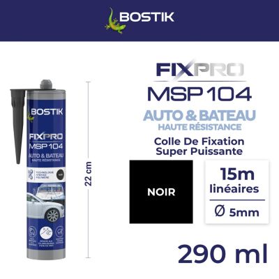 Mastic colle voitures et bateaux Bostik 290 ml coloris noir