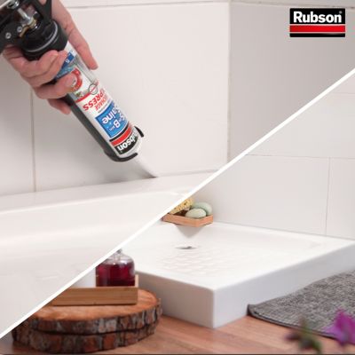 Mastic d'étanchéité salle de bain Rubson silicone séchage express blanc 280ml