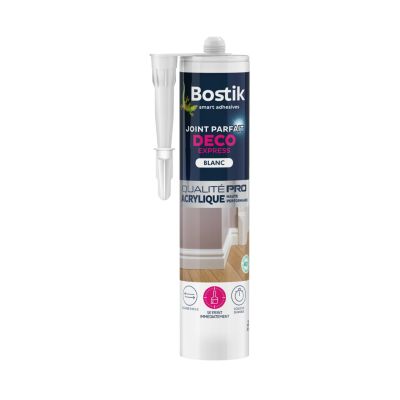 Mastic d’étanchéité spécial décoration blanc Bostik Joint Parfait tous matériaux, cartouche de 310 ml