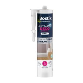 Mastic d’étanchéité spécial décoration blanc Bostik Joint Parfait tous matériaux, cartouche de 310 ml