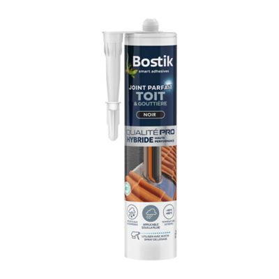 Mastic d’étanchéité spécial toit et gouttière noir Bostik Joint Parfait tous matériaux, cartouche de 290 ml