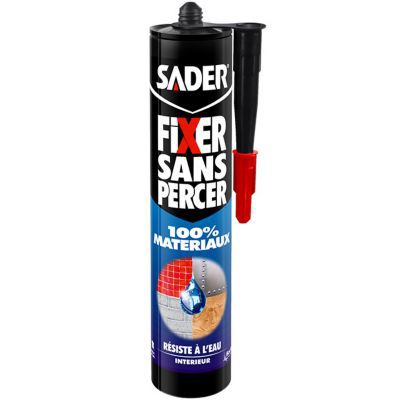 Mastic de Fixation Sader Fixer Sans Percer 100% Matériaux Cartouche 290ml