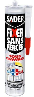 Mastic de Fixation Sader Fixer Sans Percer Tous Travaux - Invisible Cartouche 290ml