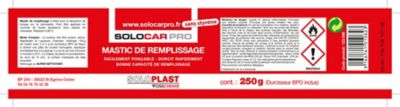 Mastic De Remplissage SOLOCAR PRO – Avec Durcisseur, Pour Creux Importants