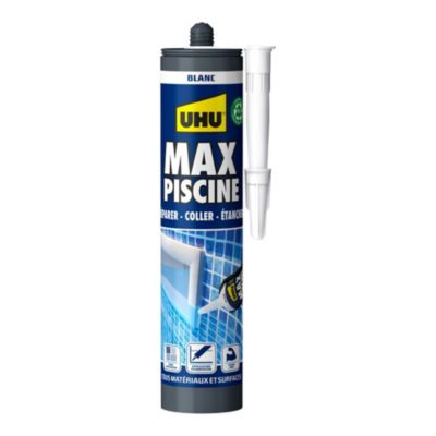 Mastic piscine max UHU blanc, cartouche 425g