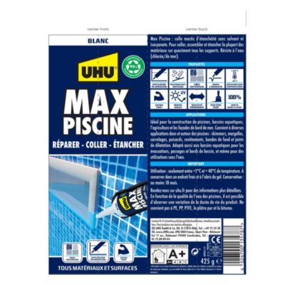 Mastic piscine max UHU blanc, cartouche 425g