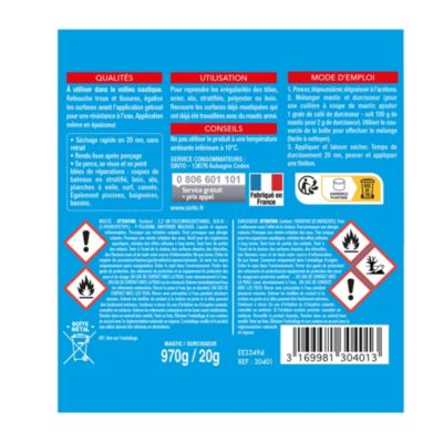 Mastic polyester Sintomarine standard blanc 500 ml