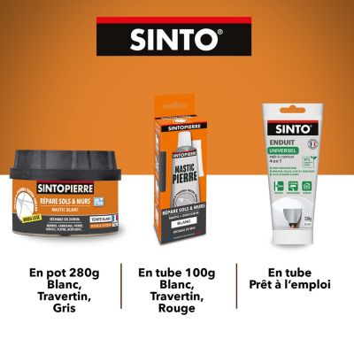 Mastic polyester Sintopierre rouge en tube de 66 ml