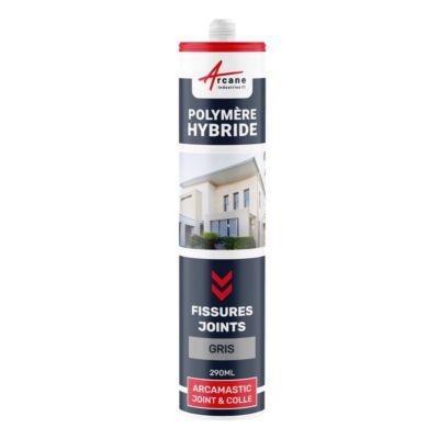 Mastic Polyuréthane Hybride Fissures et Joints : ARCAMASTIC JOINT ET COLLE Gris Clair - 290 ml x 1 - ARCANE INDUSTRIES