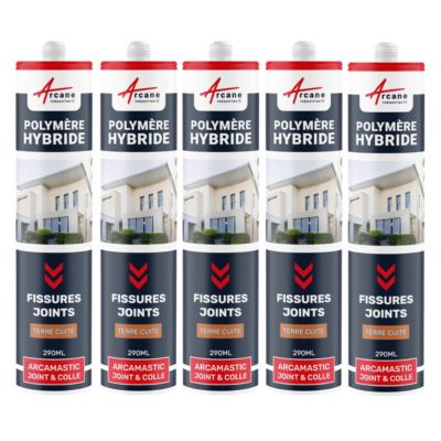 Mastic Polyuréthane Hybride Fissures et Joints : ARCAMASTIC JOINT ET COLLE Terre Cuite - 290 ml x 1 - ARCANE INDUSTRIES