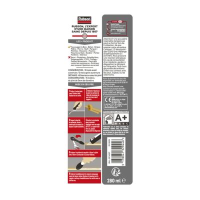 Mastic pour parquet Rubson blanc 280ml