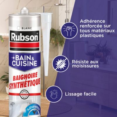 Mastic Rubson Bain & Cuisine Baignoire synthétique blanc cartouche 280ml