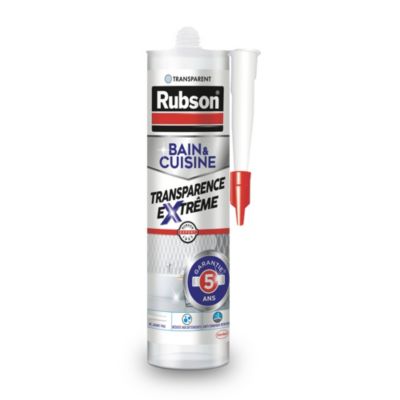 Mastic Rubson Bain&Cuisine Expert Anti-moisissures transparent cartouche 280ml