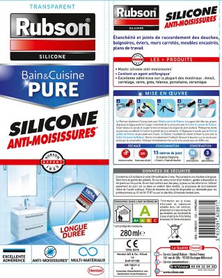 Rubson Bain & Cuisine Mastic Silicone Anti-Moisissures Transparent