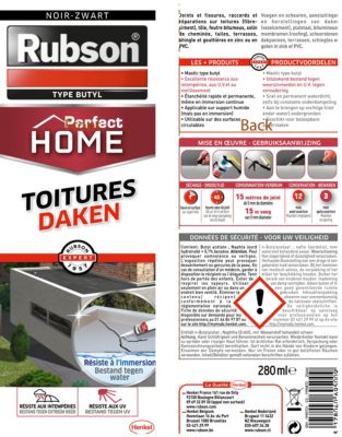 Mastic Rubson Maison Toitures noir cartouche 280ml