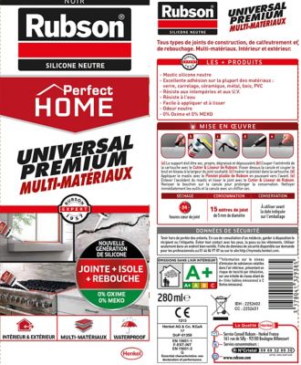 Mastic Rubson Perfect Home Universal Premium noir cartouche 280ml