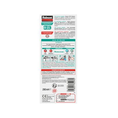 Mastic Rubson Pure Extérieur blanc cartouche 280ml