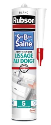 Mastic Rubson Sanitaire Salle de bains Saine Lissage au doigt blanc cartouche 280ml