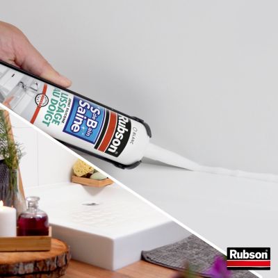 Mastic Rubson Sanitaire Salle de bains Saine Lissage au doigt blanc cartouche 280ml