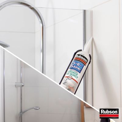 Mastic Rubson Sanitaire Salle de bains Saine Lissage au doigt blanc cartouche 280ml