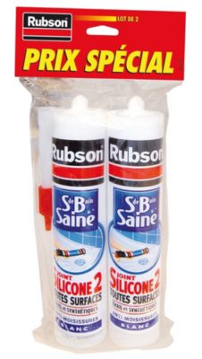 Mastic Rubson Sanitaire Salle de bains Saine Mastic blanc cartouche 280ml vendu par 2