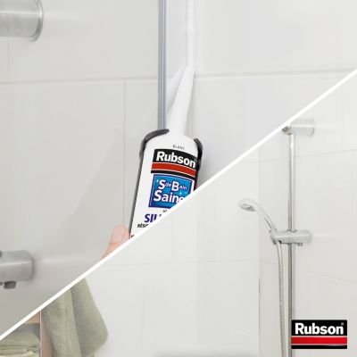 Mastic Rubson Sanitaire Salle de bains Saine Mastic blanc cartouche 280ml vendu par 2
