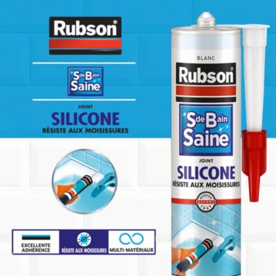 Mastic Rubson Sanitaire Salle de bains Saine Mastic blanc cartouche 280ml vendu par 2