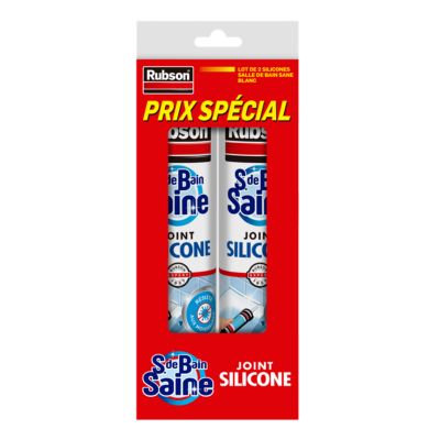 Mastic Rubson Sanitaire Salle de bains Saine Mastic blanc cartouche 280ml vendu par 2