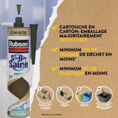 Mastic Rubson Sanitaire Salle de bains Saine Mastic blanc cartouche 280ml vendu par 2