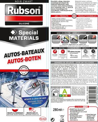 Mastic Rubson Special Materials Auto-Bateaux noir cartouche 280ml