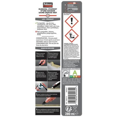 Mastic Rubson Special Materials Auto-Bateaux noir cartouche 280ml