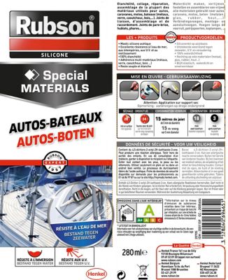 Mastic Rubson Special Materials Auto-Bateaux transparent cartouche 280ml