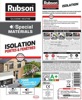 Mastic Rubson Special Materials Isolation Porte & Fenêtre transparent ...