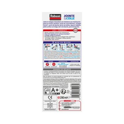 Mastic salle de bain Jointe&Colle Rubson blanc 280ml