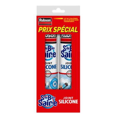 Mastic salle de bain Rubson transparent 280ml vendu par 2