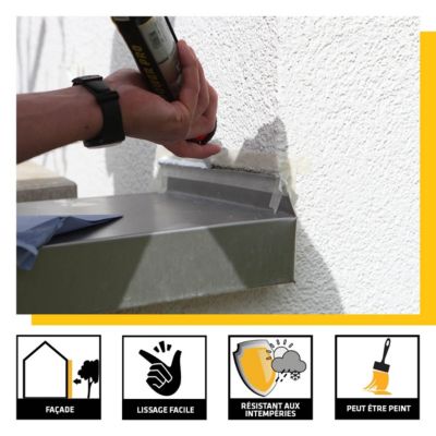 Mastic SikaSeal 184 maçonnerie blanc 300 ml vendu par 3 pièces