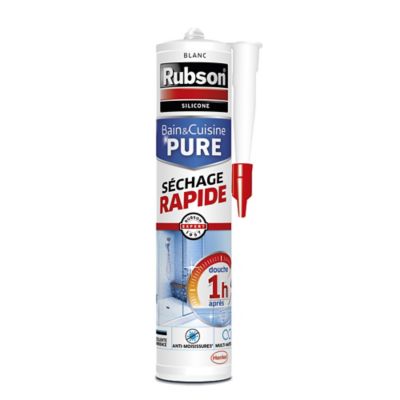 Mastic silicone bain et cuisine Speed Rubson blanc 280ml Castorama