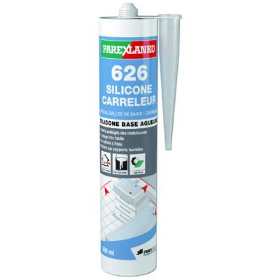Mastic silicone carreleur 626 PAREXLANKO - 310 ml - gris moyen - G626GRIMOY310