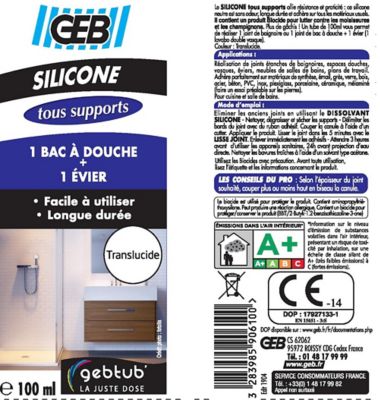 Geb Joint silicone d'étanchéité, cuisine et bain 890781, transparen