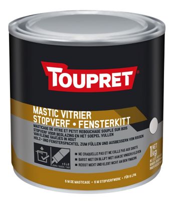 Mastic vitrier blanc Toupret pot 1 kg