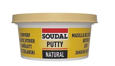 Mastic vitrier non-durcissant coloris naturel 500G Soudal