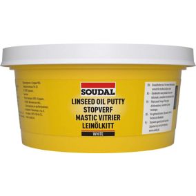 Mastic vitrier Soudal blanc 500g prêt à l'emploi