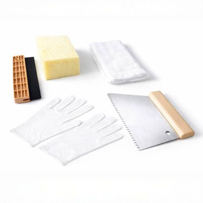 MAT INTER - Kit de pose Mosaïque Peigne V6 + Raclette 20cm + Eponge hydro + Gant + Voile