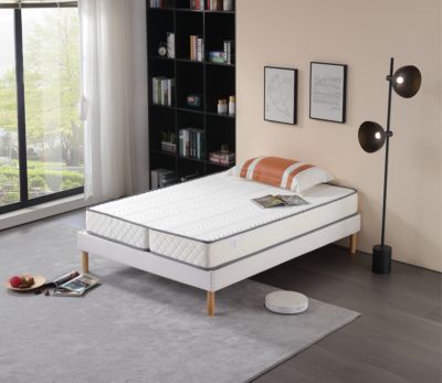 Matelas 120x190 cm mi-ferme - 15 cm d'epaisseur - compatible clic clac - 5 zones de confort - haute resilience - confort optimal