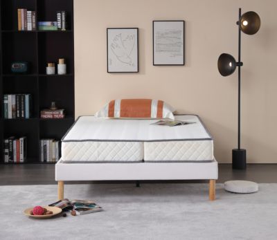Matelas 120x190 cm mi-ferme - 15 cm d'epaisseur - compatible clic clac - 5 zones de confort - haute resilience - confort optimal