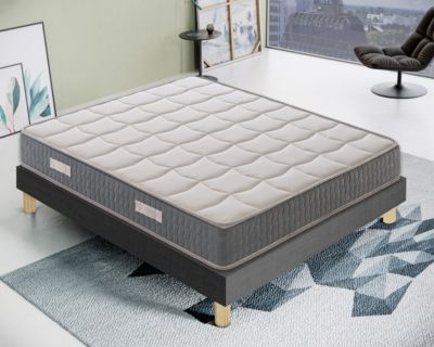 Matelas 120x190 à Mémoire de Forme - Epaisseur 21 cm - Mousse à Mémoire de forme 5 cm - 9 zones de confort - Mod Delphine