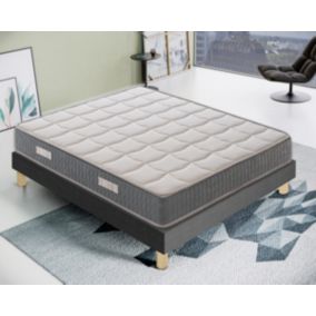 Matelas 120x190 à Mémoire de Forme - Epaisseur 21 cm - Mousse à Mémoire de forme 5 cm - 9 zones de confort - Mod Delphine